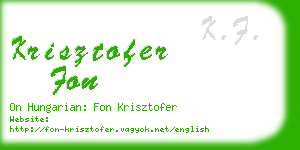 krisztofer fon business card